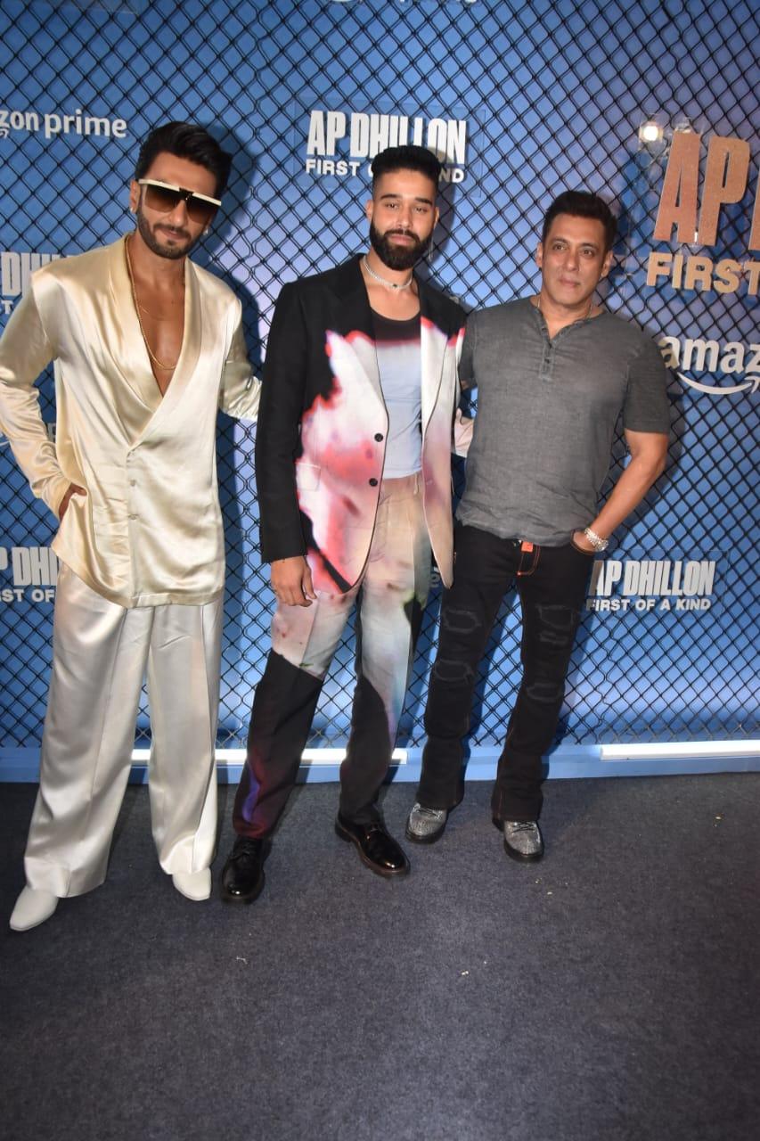 Ranveer Singh and Salman Khan showed up at the star-studded event to celebrate Ap Dhillon`s docu-series Ranveer Singh and Salman Khan showed up at the star-studded event to celebrate Ap Dhillon`s docu-series